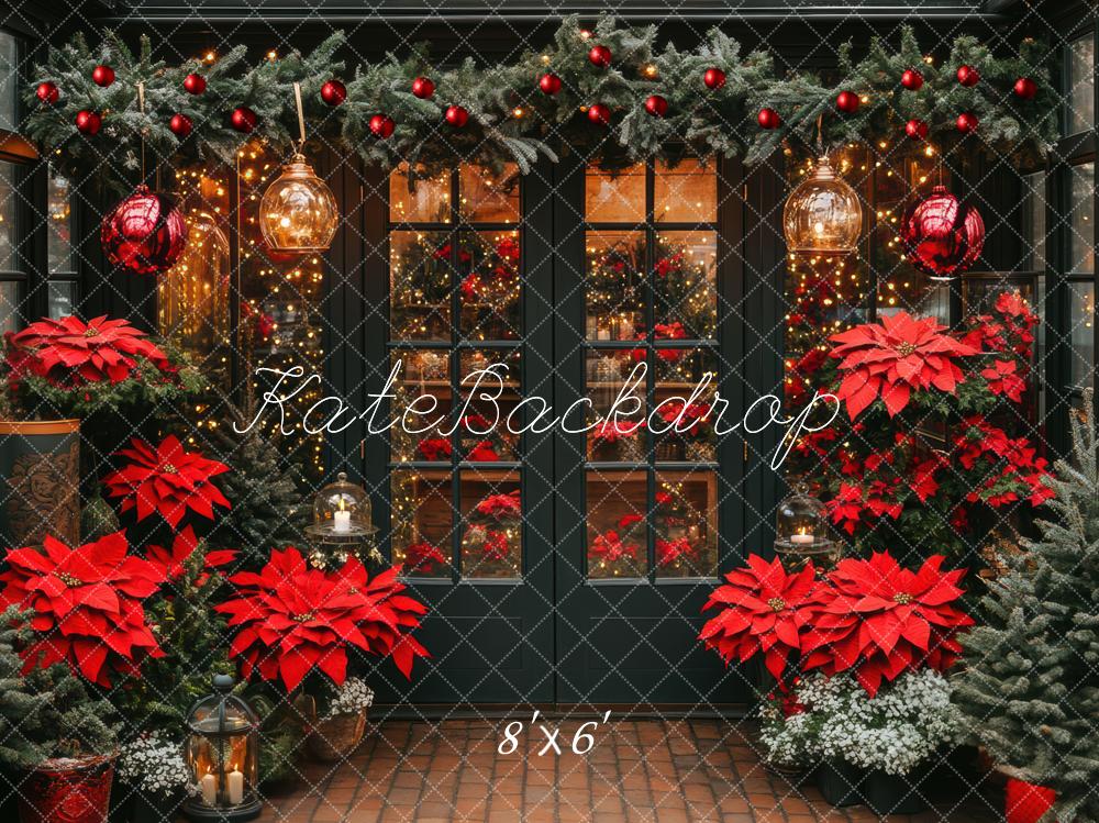 Kate Christmas Poinsettias Garland Backdrop Designed by Mini MakeBelieve -UK