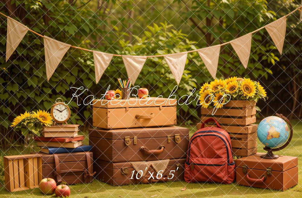 Kate Back to School/Graduation Sunflower Globe Backdrop Designed by Emetselch -UK