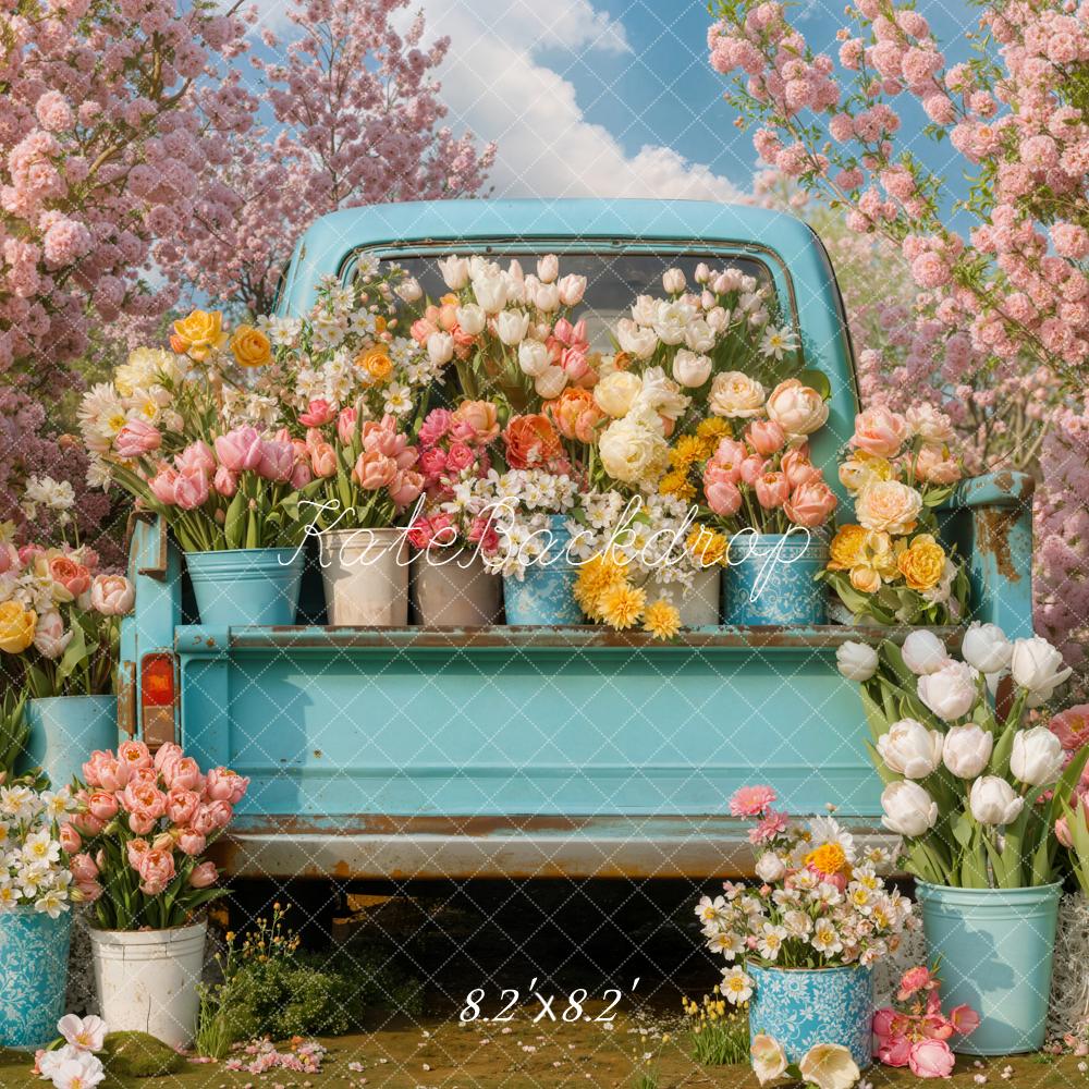 Kate Truck Spring Pink Blossoms Backdrop Designed by Emetselch -UK