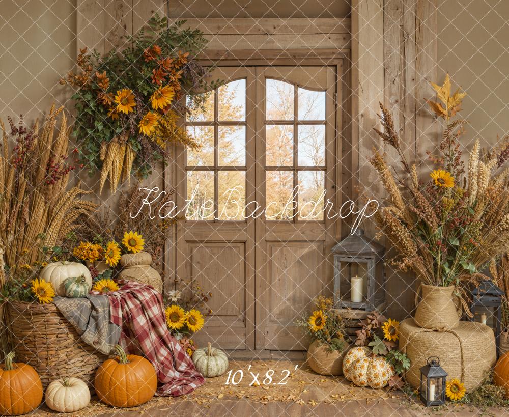 Kate Autumn Pumpkin Rustic Room Backdrop Designed by Emetselch -UK