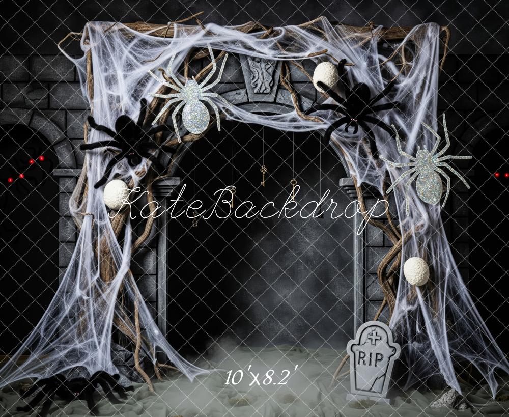 Kate Halloween Spider Webs Spiders Backdrop Designed by Patty Robert