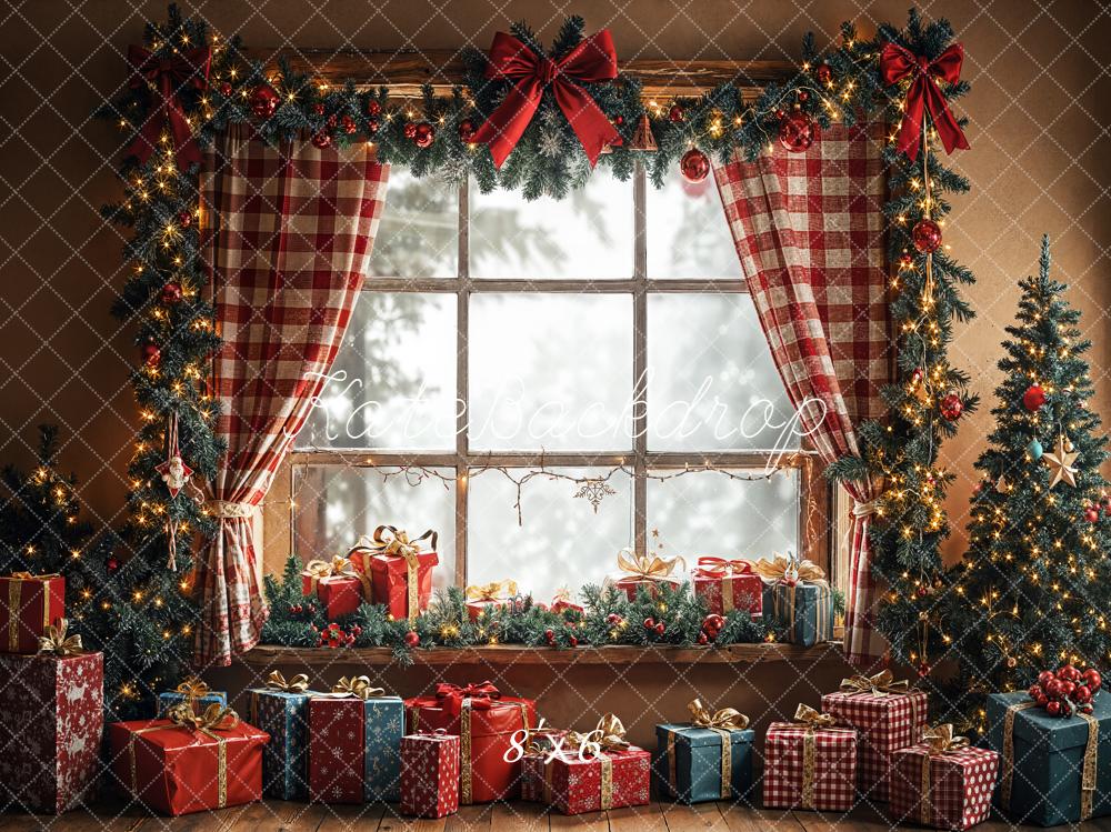 Kate Christmas Window Tree Gifts Garland Backdrop Designed by Emetselch -UK