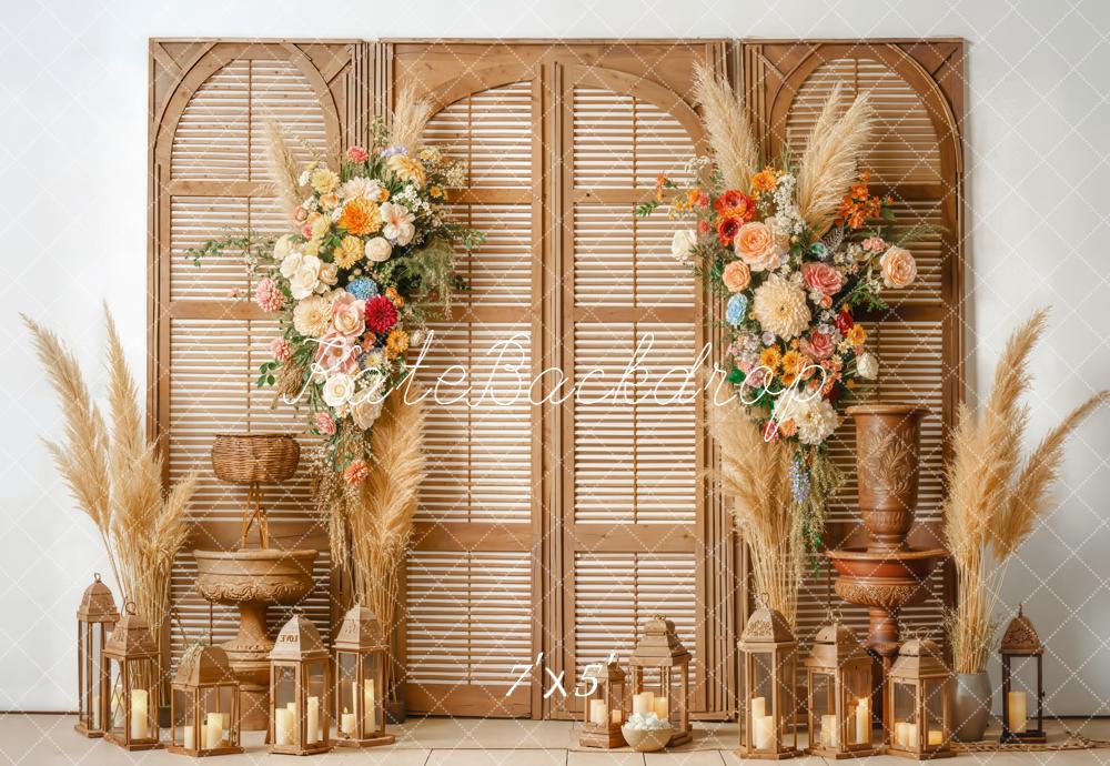 Kate Boho Floral Arch Lanterns Backdrop Designed by Emetselch -UK