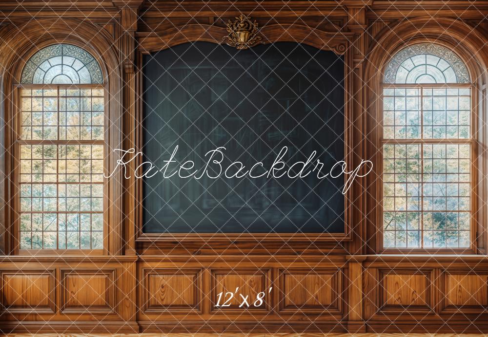 Kate Blackboard Windows Vintage Fleece Backdrop Designed by Emetselch -UK