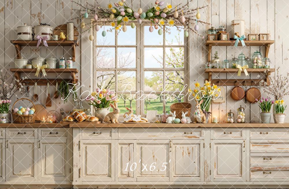 Kate Easter Bunny Kitchen Pastel Eggs Backdrop Designed by Emetselch