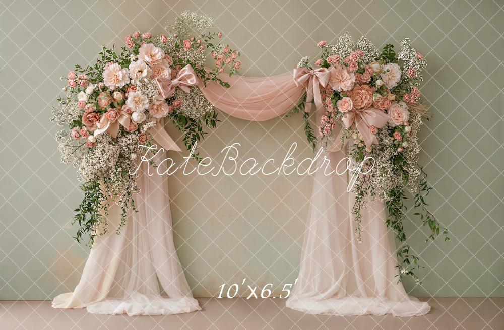Kate Fine Art Flower Pink Roses Drapes Backdrop Designed by Emstselch