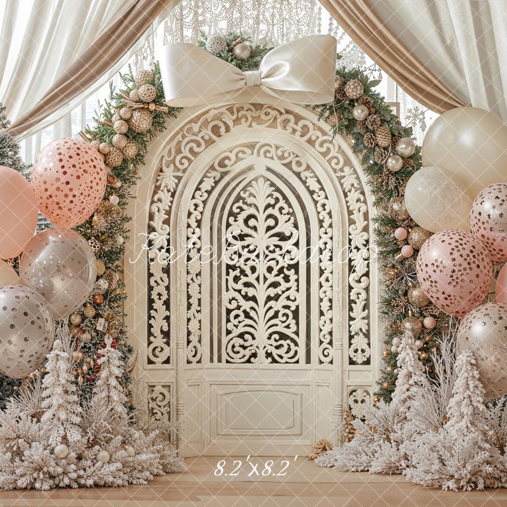 Kate Christmas Ornate Door Garland Balloons Backdrop Designed by Emetselch -UK