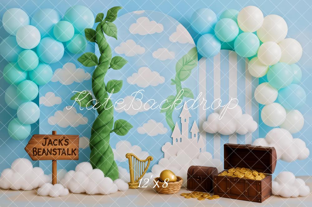 Kate Fantasy Beanstalk Treasure Clouds Backdrop Designed by Patty Robert -UK