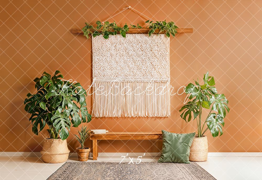 Kate Boho Macrame Bench Green Plants Backdrop Designed by Emstselch