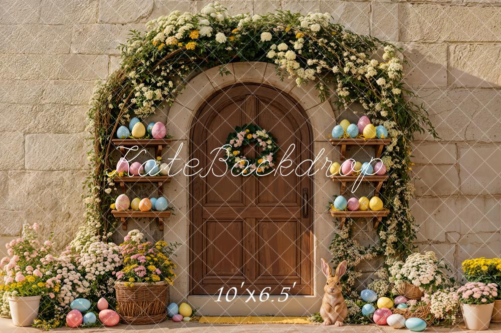 Kate Easter Bunny Arch Eggs Fleece Backdrop Designed by Emetselch