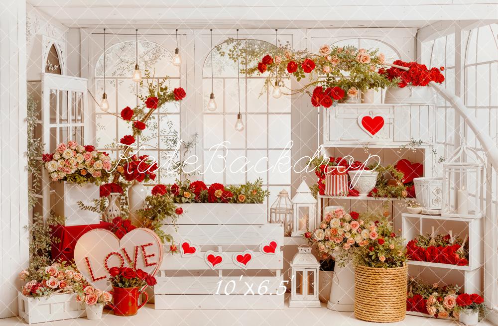 Kate Valentine Roses Heart Decorations Backdrop Designed by Emetselch