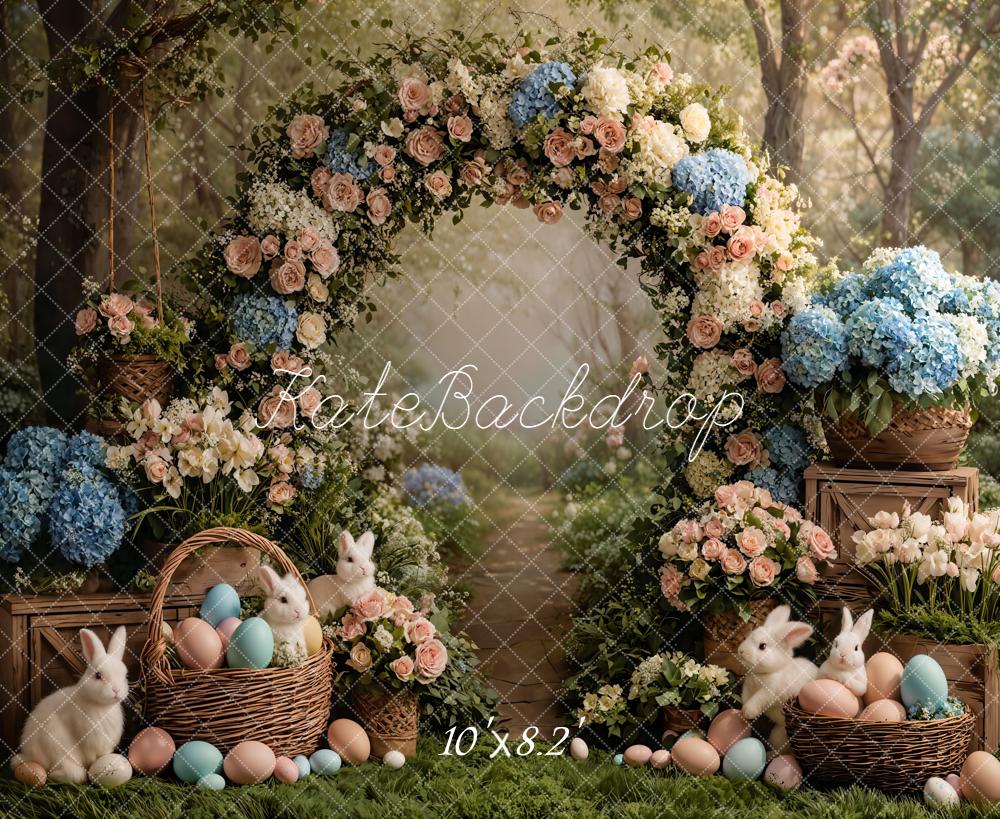 Kate Easter Bunny Flower Arch Forest Backdrop Designed by Emetselch