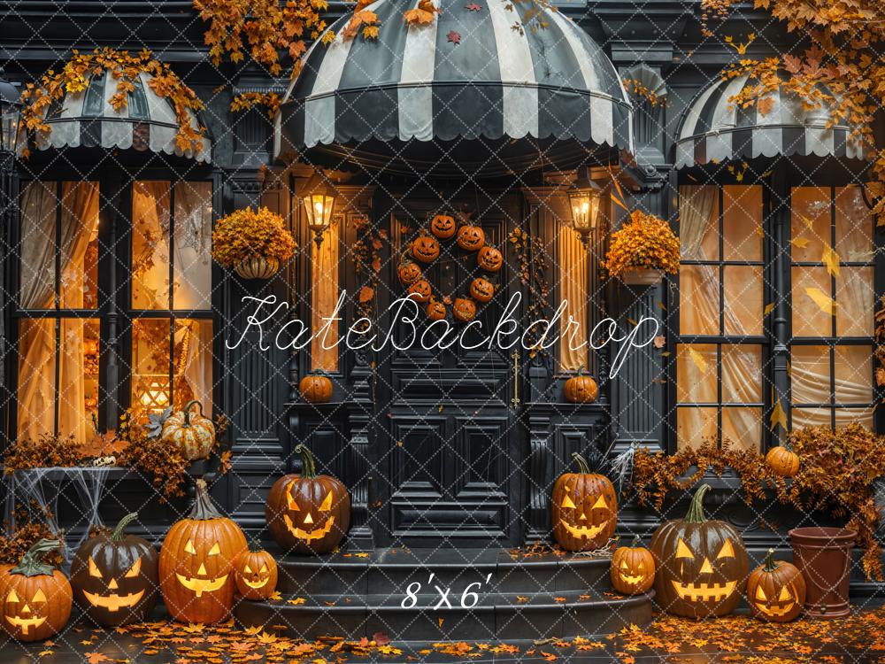 Kate Halloween Pumpkins Porch Backdrop Designed by Emetselch