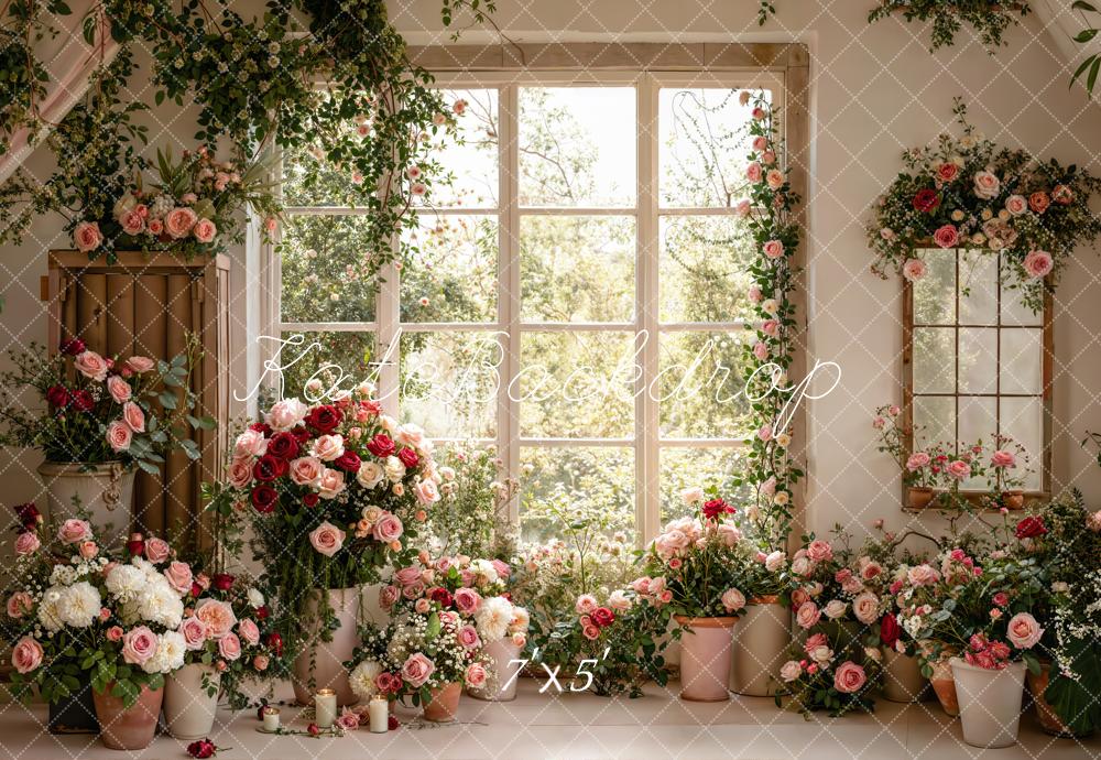 Kate Spring Floral Window Garden Backdrop Designed by Emetselch