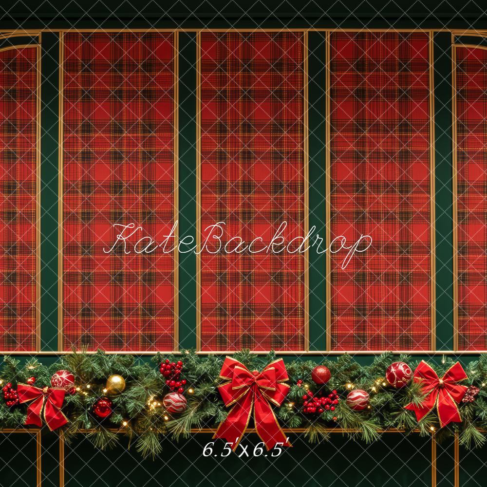 Kate Christmas Tartan Arch Garland Backdrop Designed by Patty Robert