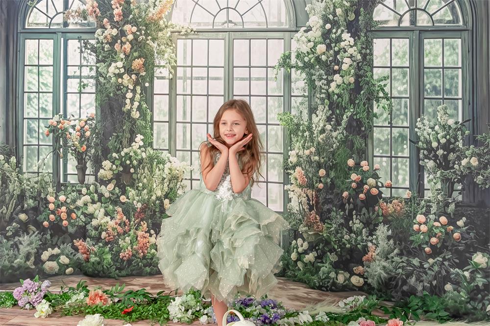 Kate Valentine Spring Window Flower Backdrop Designed by Mini MakeBelieve -UK