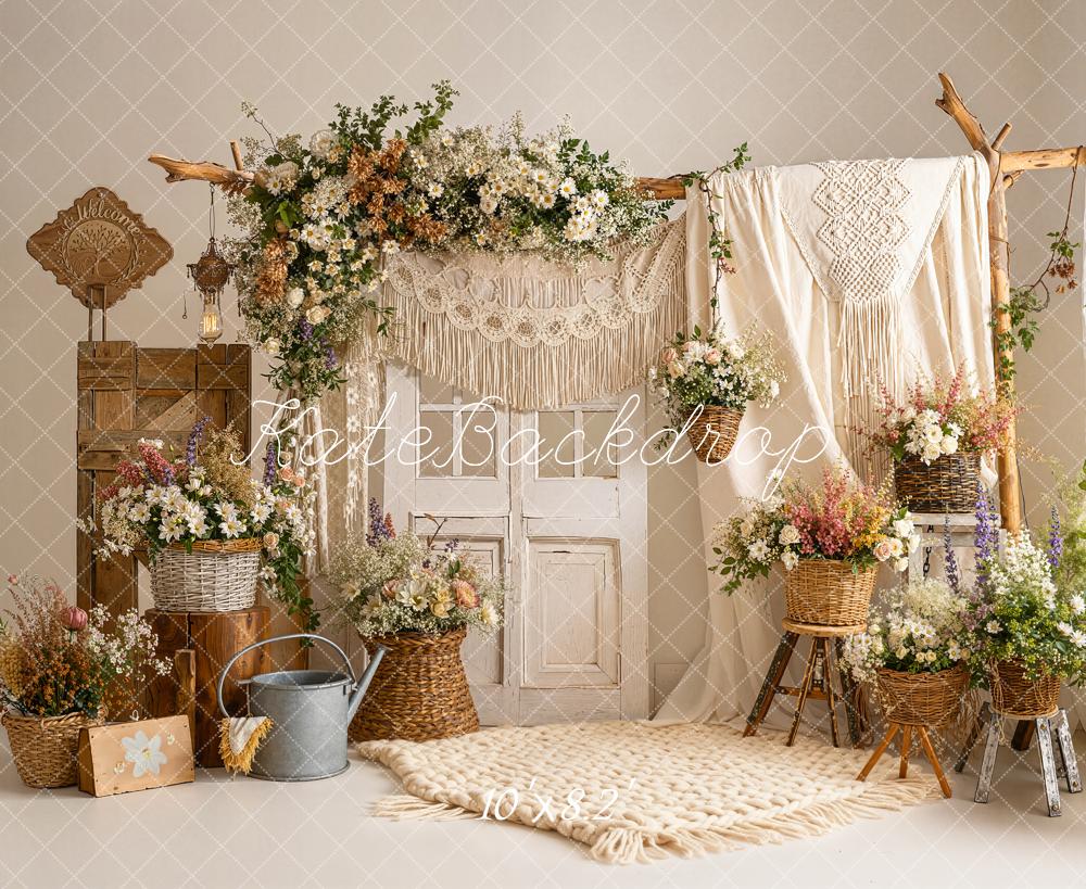 Kate Boho Floral Arch Macrame Decor Backdrop Designed by Emetselch