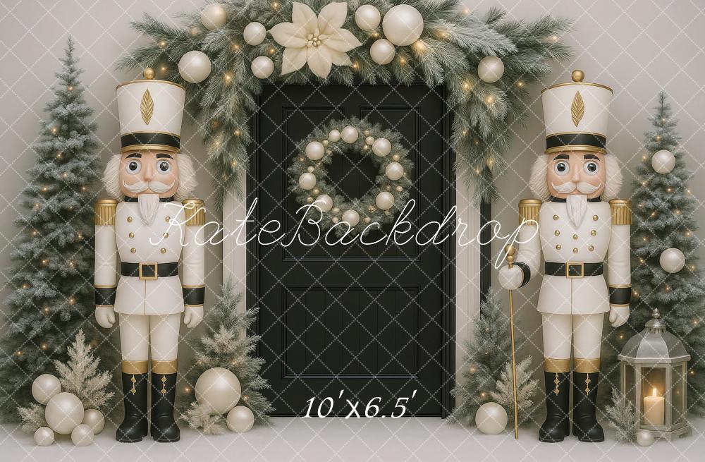 Kate Christmas Nutcracker Trees Garland Black Backdrop Designed by Ashley Paul -UK