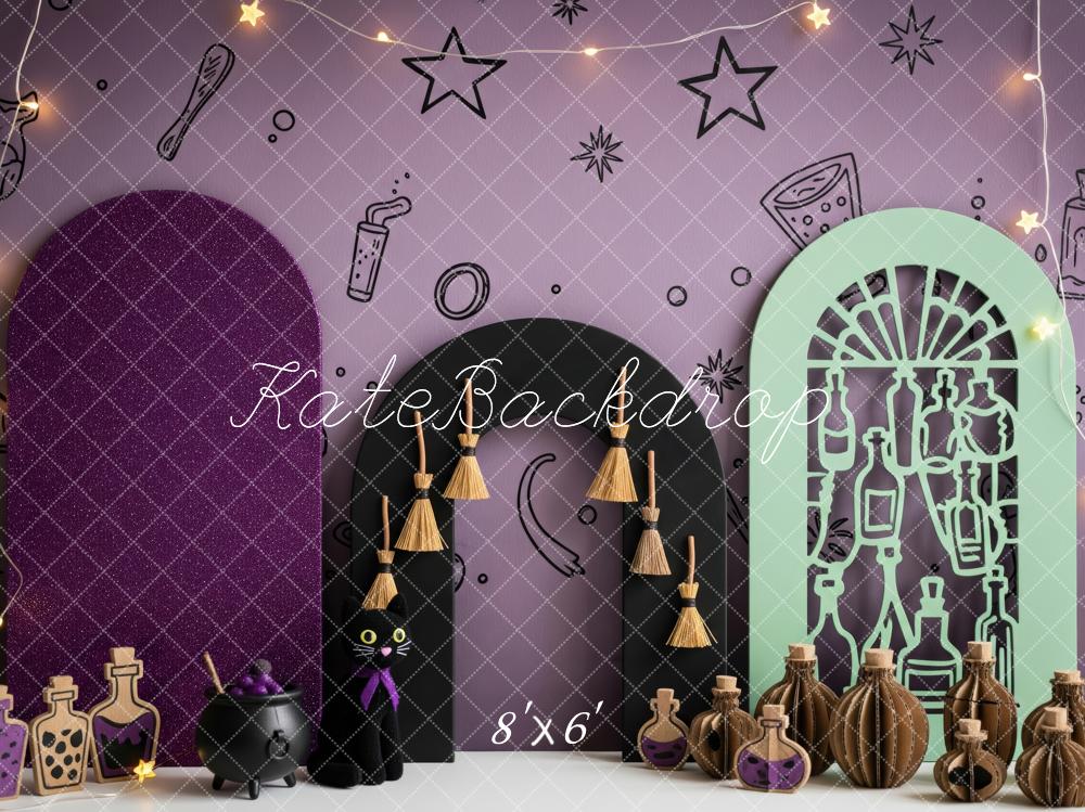 Kate Halloween Potions Stars Purple Backdrop Designed by Patty Robert