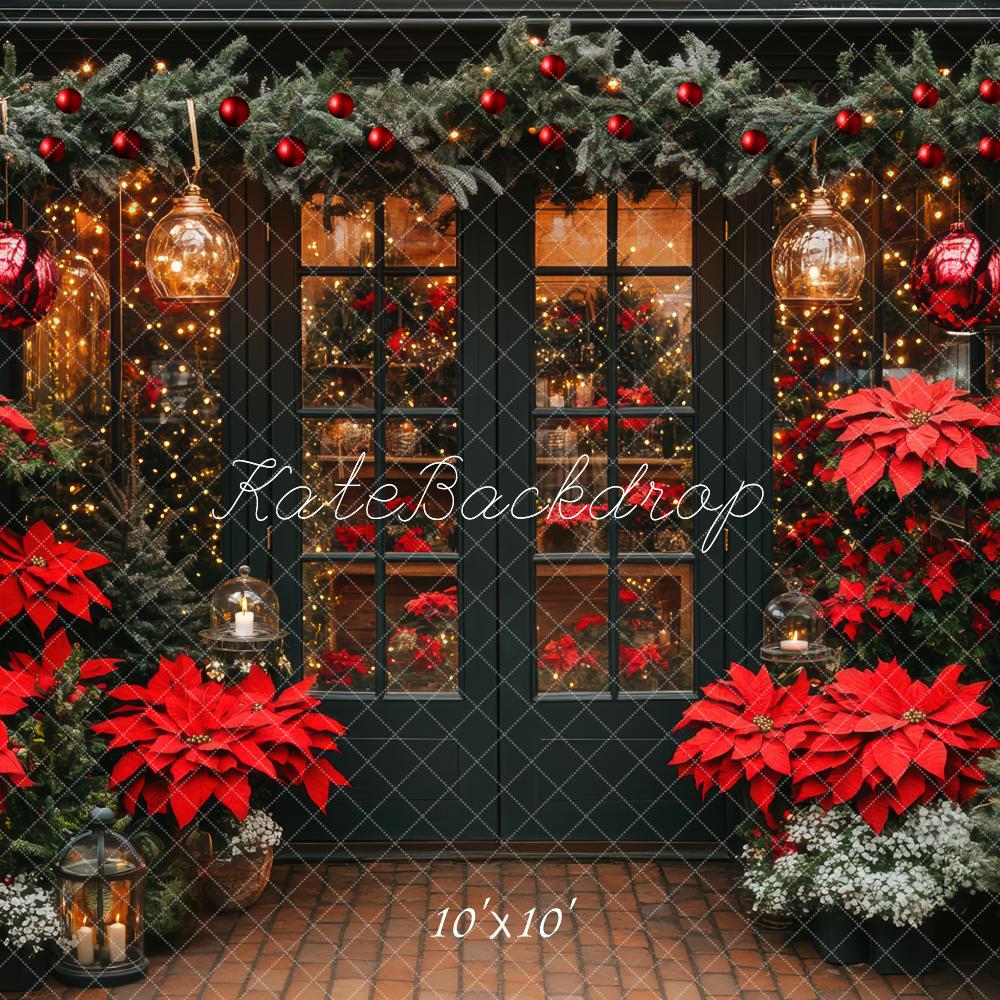 Kate Christmas Poinsettias Garland Backdrop Designed by Mini MakeBelieve -UK