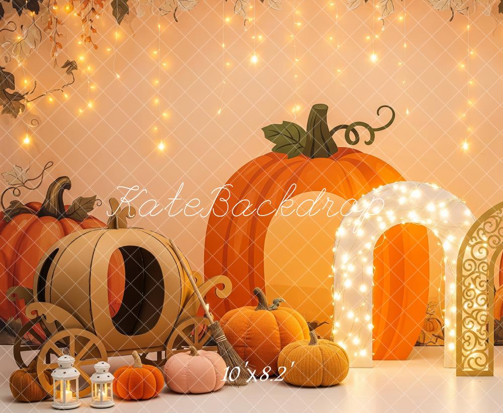 Kate Pumpkin Carriage Fairy Tale Autumn Backdrop Designed by Patty Robert