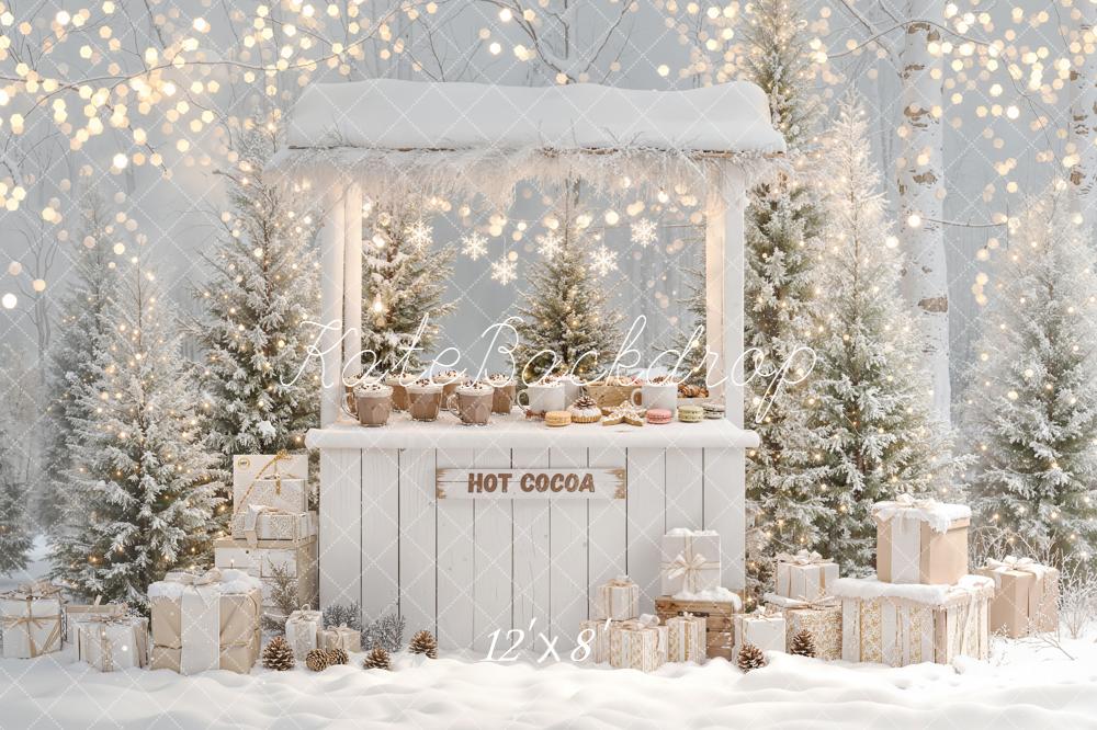 Kate Winter Hot Cocoa Stand Snowy Gifts Backdrop Designed by Emetselch