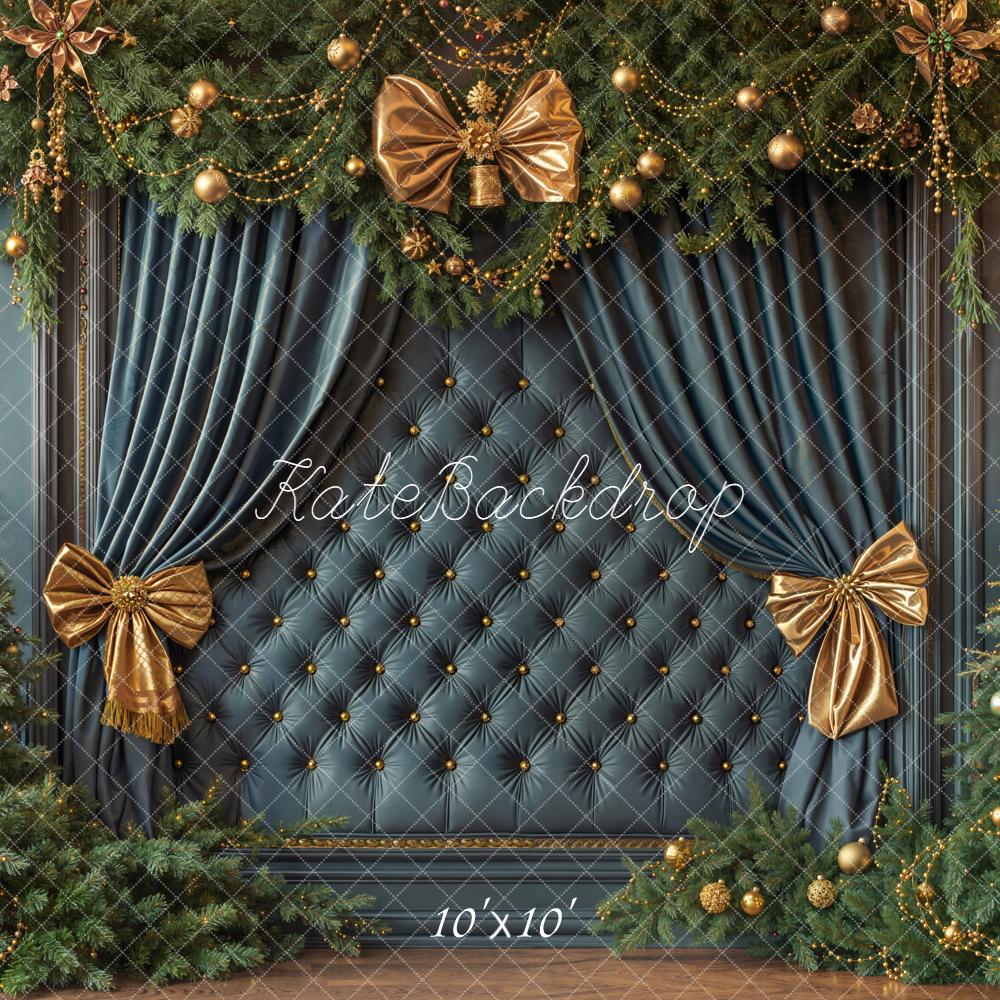 Kate Christmas Headboard Blue Curtain Backdrop Designed by Emetselch -UK