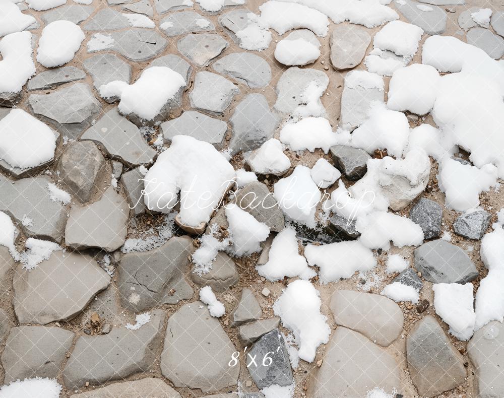 Kate Cobblestone Snow Ground Floor Fleece Backdrop Designed by Kate Image -UK