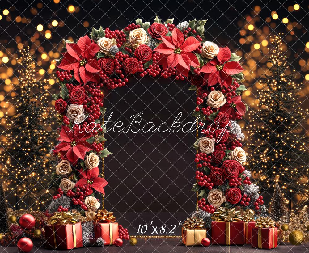Kate Christmas Floral Arch Lights Backdrop Designed by Mini MakeBelieve -UK