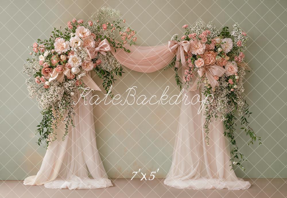 Kate Fine Art Flower Pink Roses Drapes Backdrop Designed by Emstselch