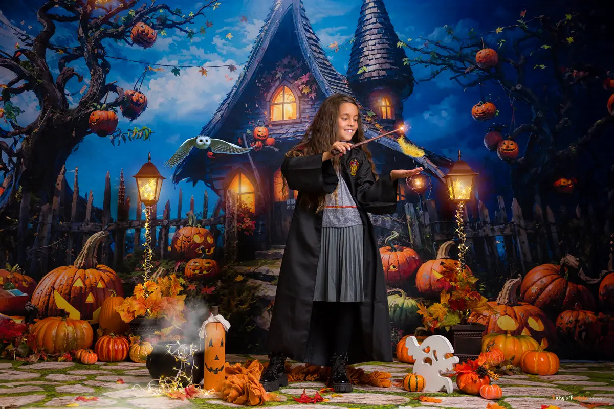 Kate Halloween Pumpkin Castle Backdrop Designed by Chain Photography -UK