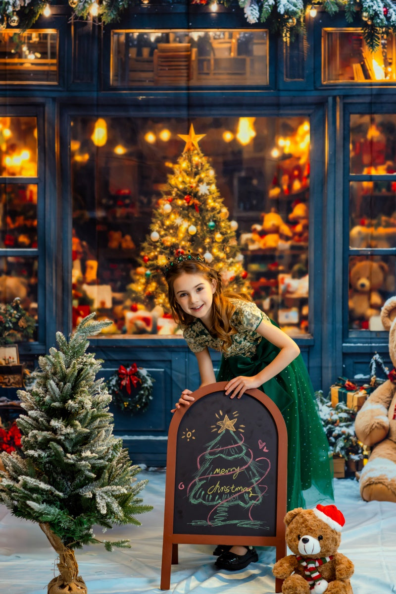 Kate Christmas Tree Shop Teddy Bear Window Room Set -UK