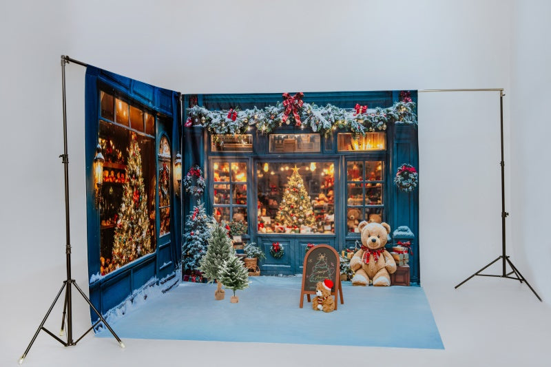 Kate Christmas Tree Shop Teddy Bear Window Room Set -UK