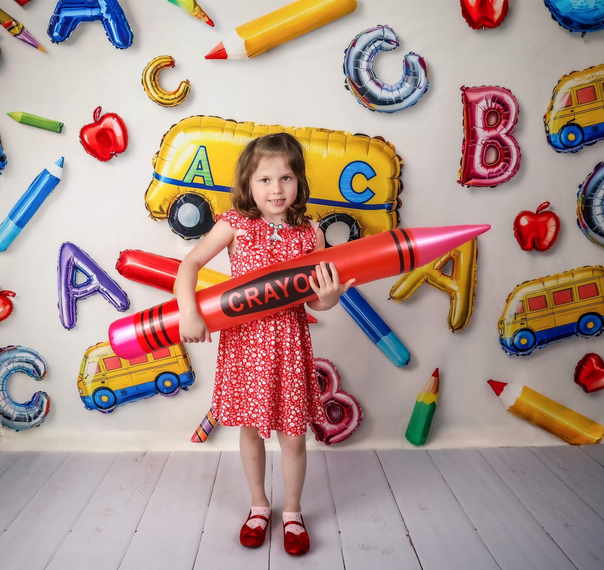 On Sale Kate Back to School Balloons Alphabet Bus Backdrop Designed by Emetselch -UK