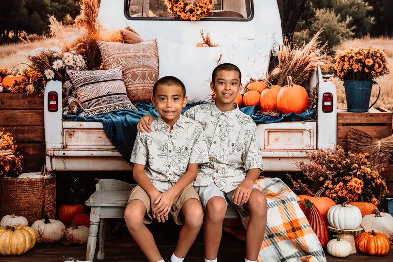 Kate Autumn Truck Pumpkin Backdrop Designed by Emetselch -UK