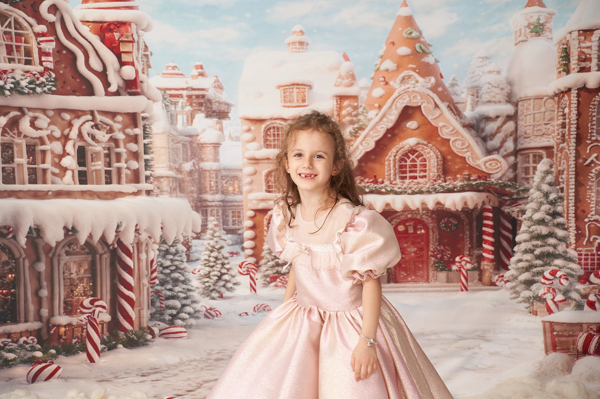 Kate Winter Christmas Gingerbread Candy Town Backdrop Designed by Chain Photography -UK