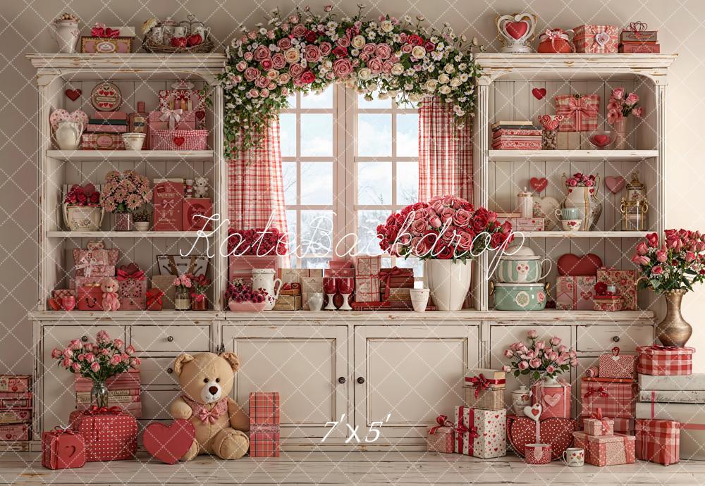 Kate Valentine Garland Gifts Teddy Bear Cabinet Backdrop Designed by Emetselch -UK