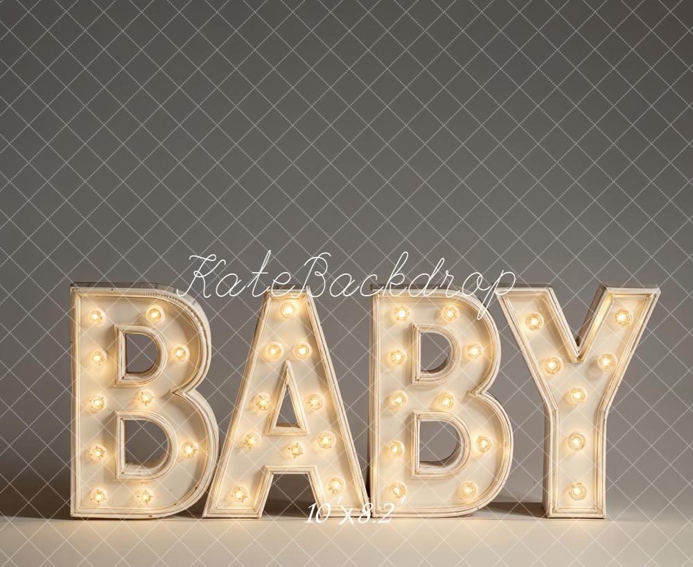 Kate Baby Light Up Letters Neutral Backdrop Designed by Emetselch