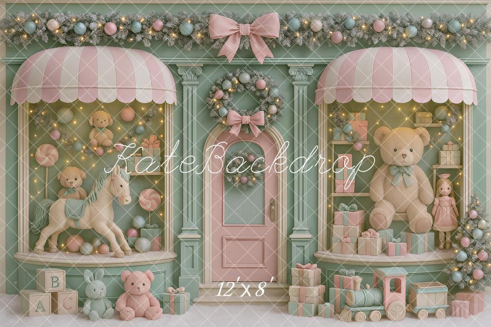 Kate Christmas Toy Shop Teddy Bear Backdrop Designed by Ashley Paul