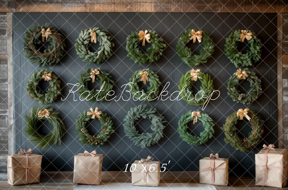 Kate Christmas Wreath Wall Greenery Gifts Backdrop Designed by Patty Robert