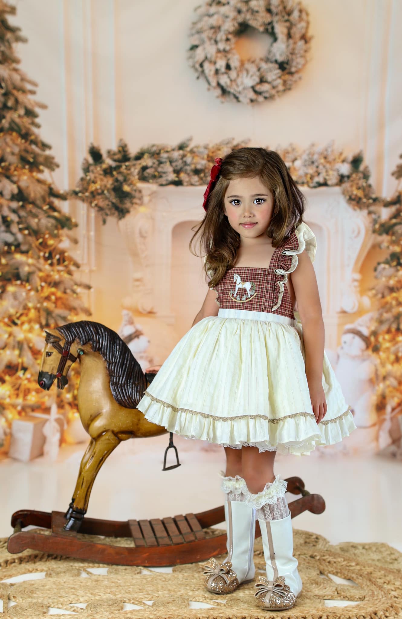 Kate Christmas White Fireplace Backdrop for Photography -UK