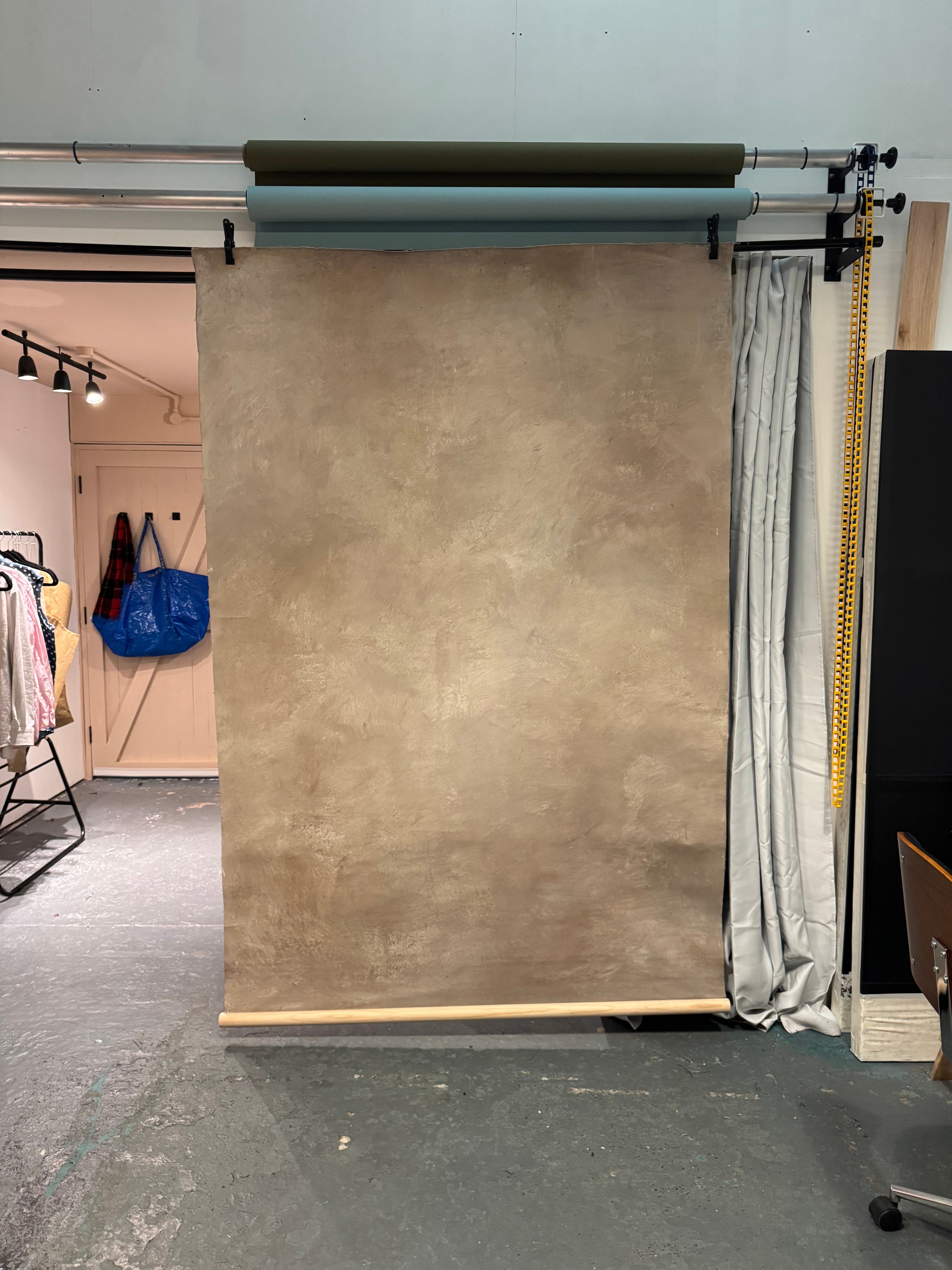 5x7ft Kate Light Brown and Yellow Texture Hand Painted Canvas Backdrop -UK