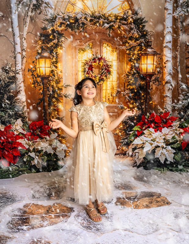 Kate Christmas Door Garland Tree Backdrop Designed by Emetselch -UK