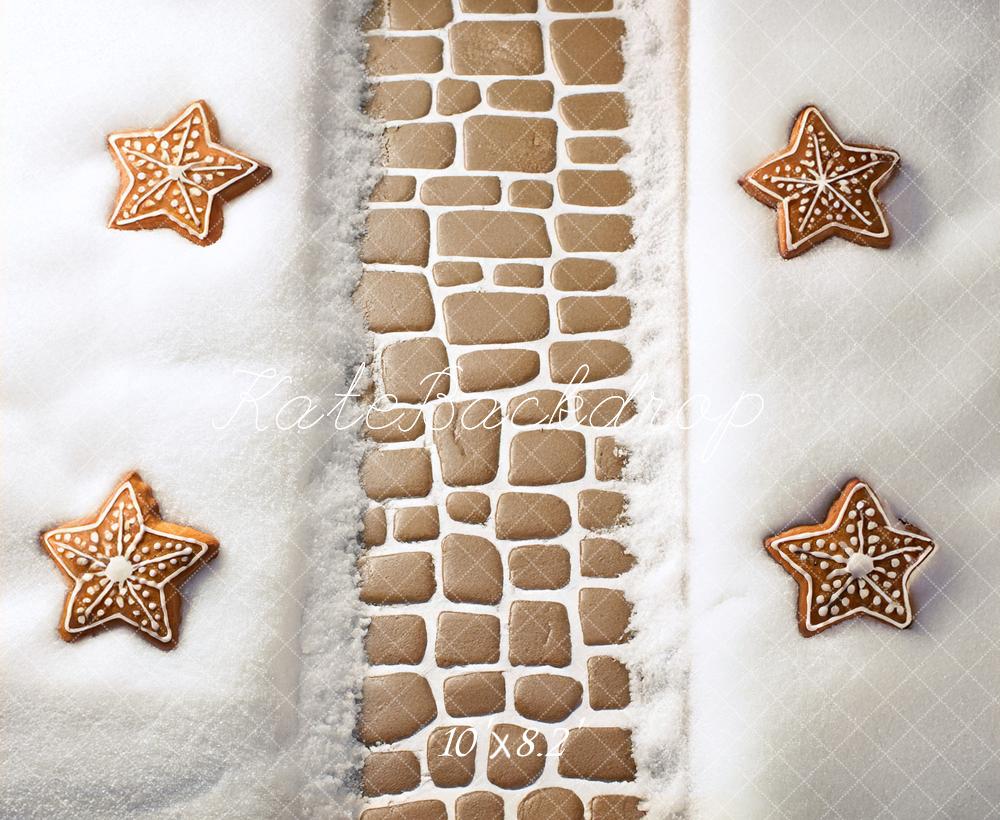 Kate Gingerbread Snow Cobblestone Backdrop Designed by Mandy Ringe Photography -UK