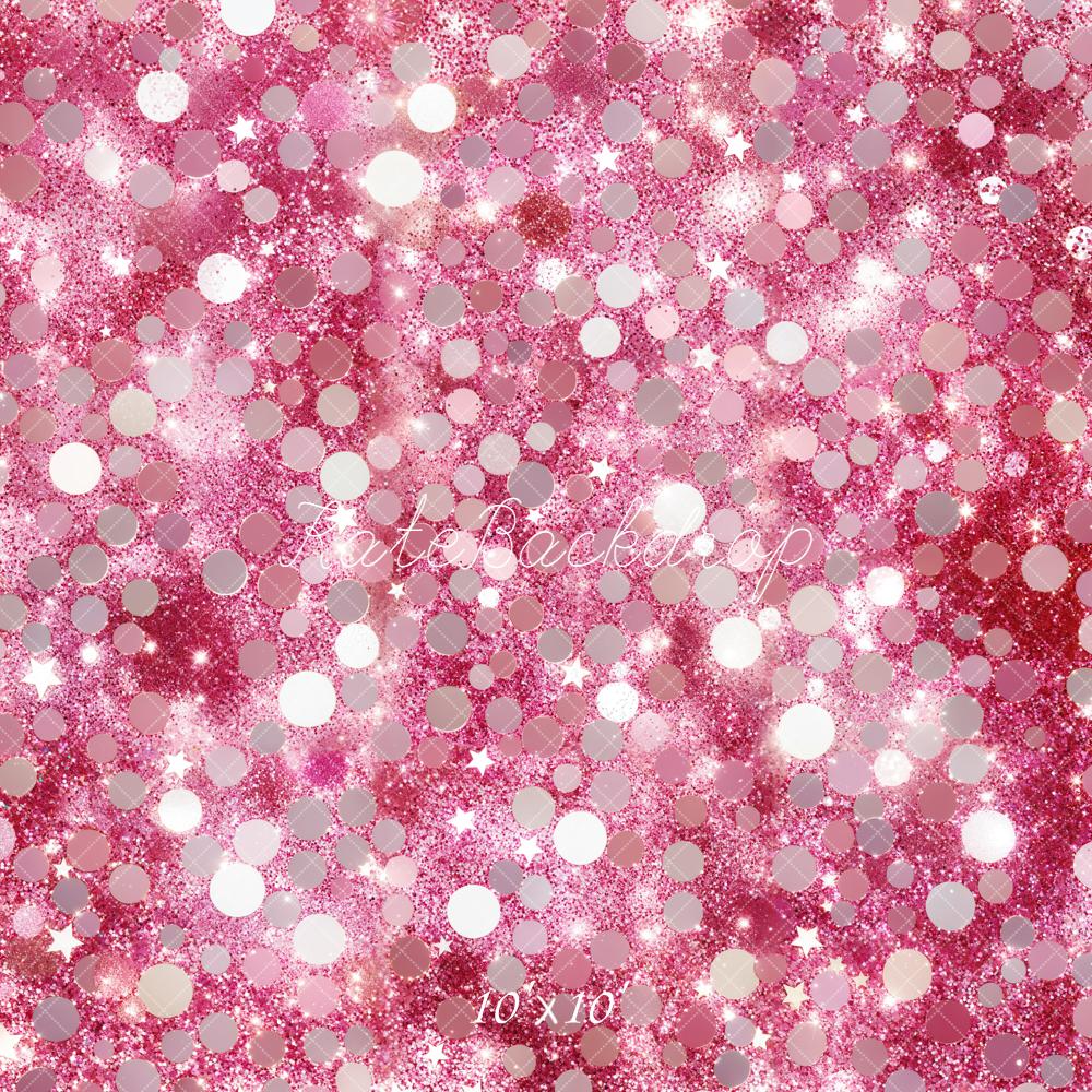 Kate Pink Glitter Bokeh Stars Backdrop Designed by Emetselch