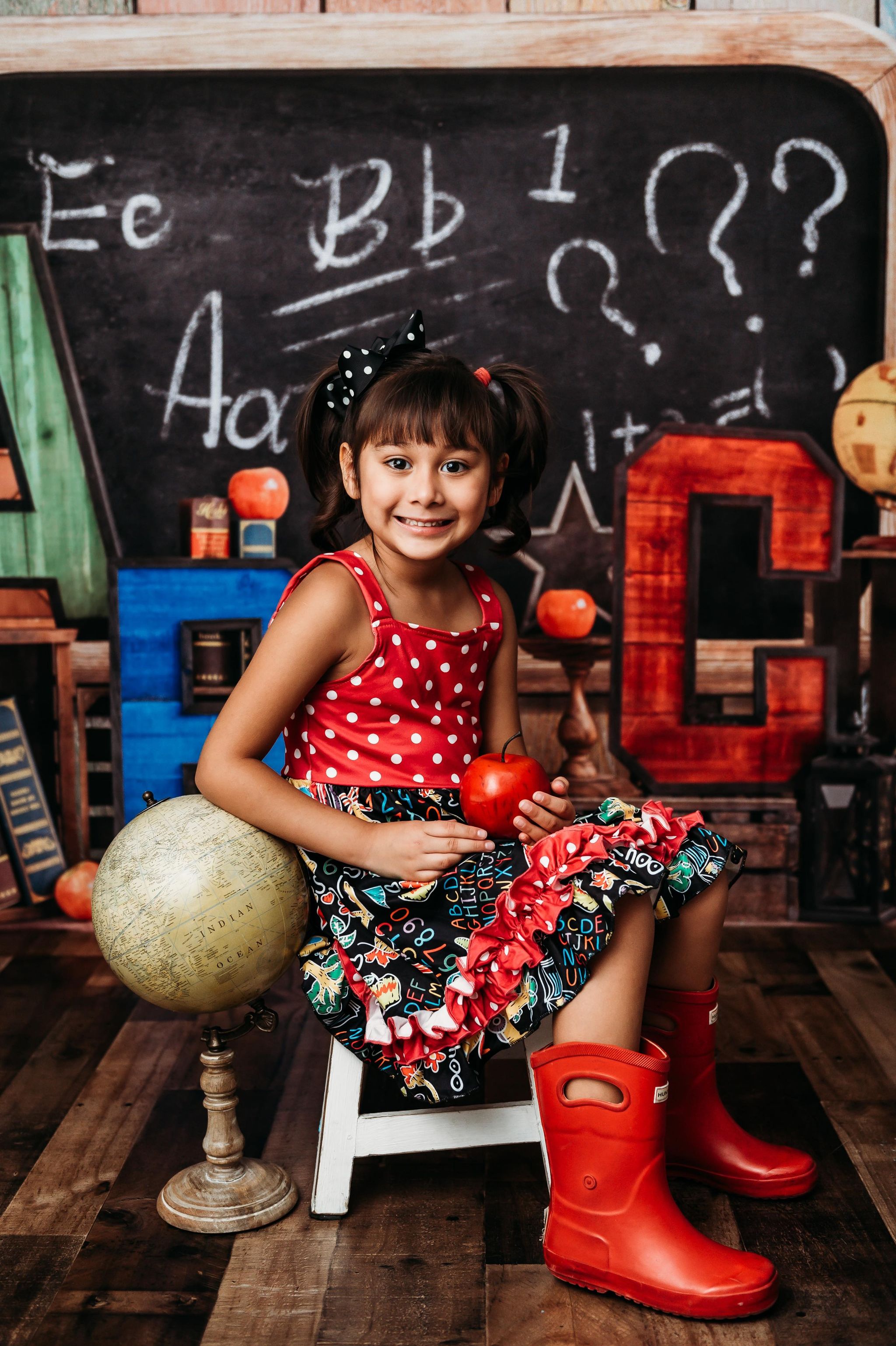 Kate Back to School Summer Blackboard Colorful ABC Fleece Backdrop -UK