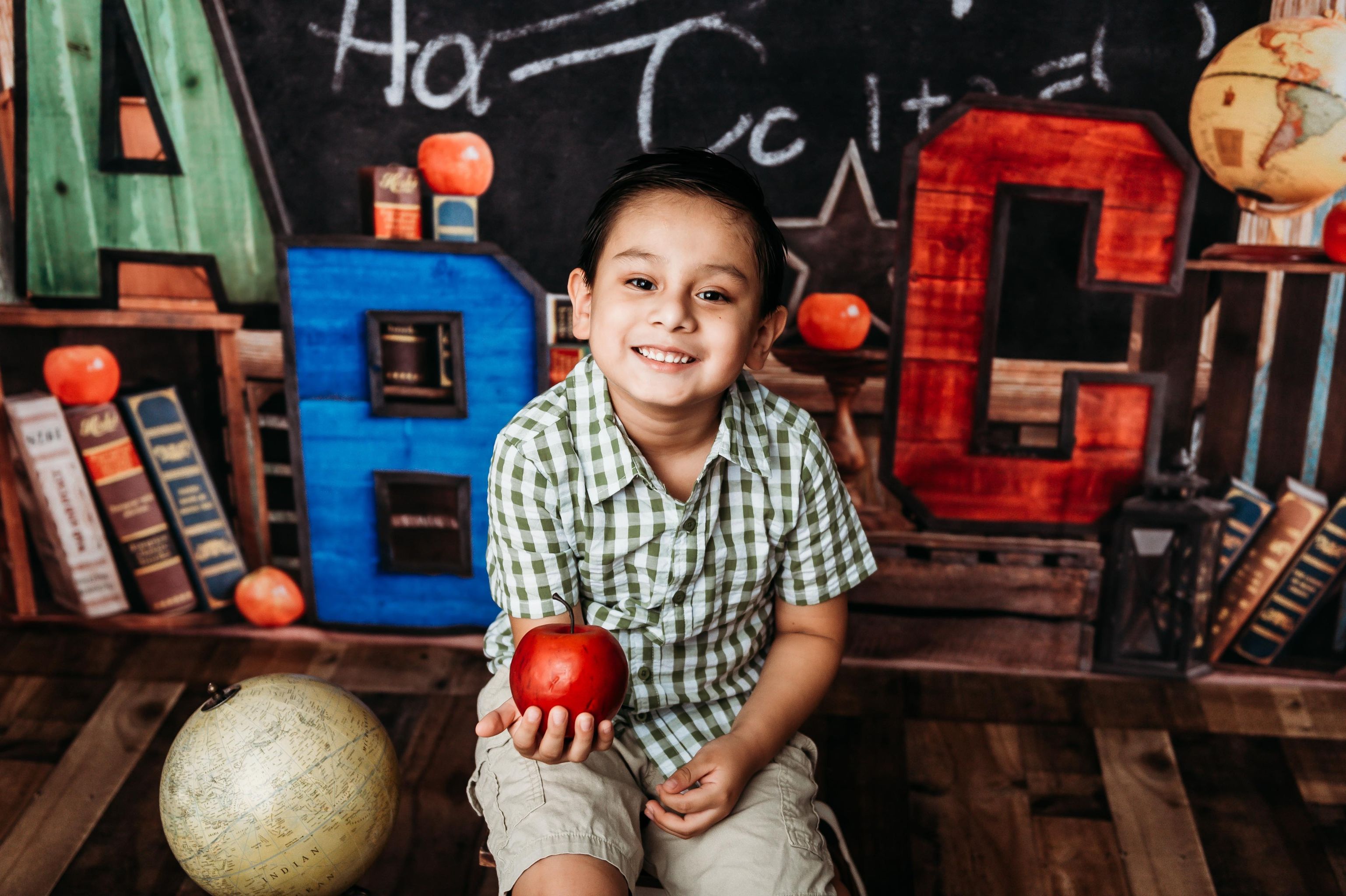 Kate Back to School Summer Blackboard Colorful ABC Fleece Backdrop -UK