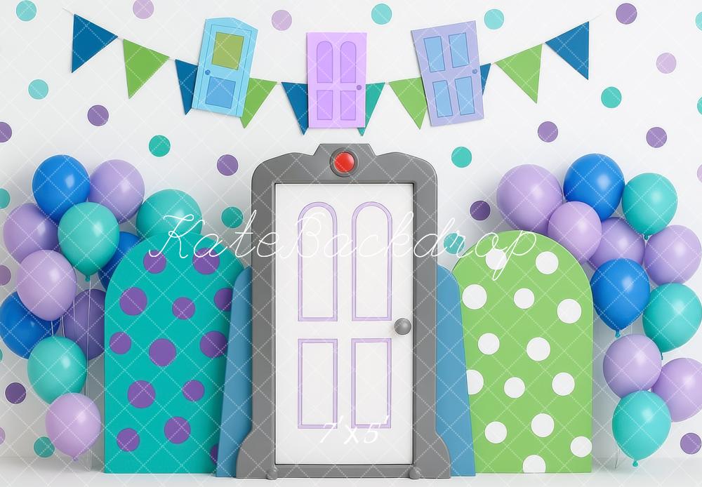 Kate Cake Smash Monster Door Balloons Backdrop Designed by Mini MakeBelieve -UK