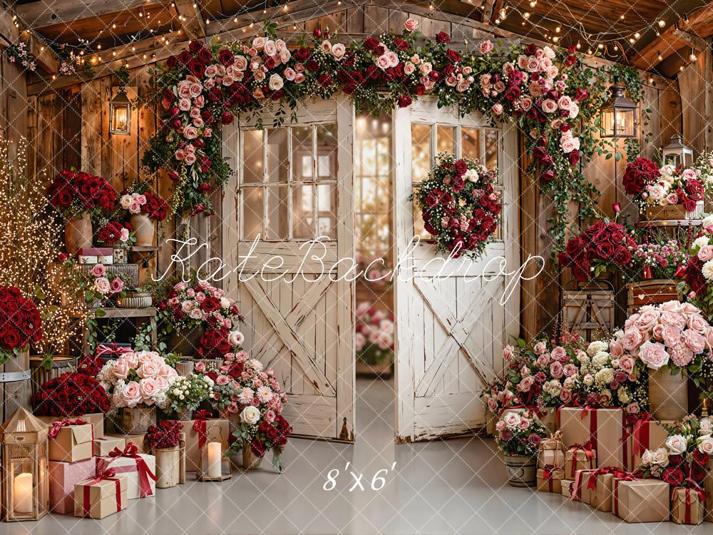 Kate Floral Rustic Gifts Lanterns Door Fleece Backdrop Designed by Emetselch