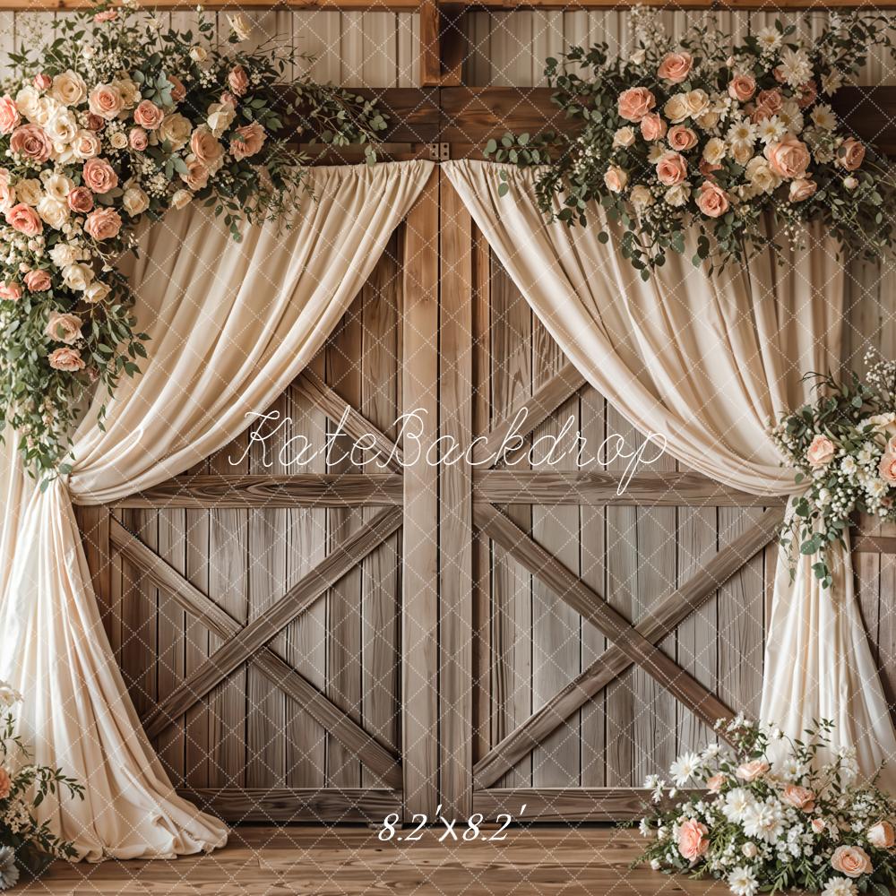 Kate Wedding Garland Wood Barn Door Backdrop Designed by Emetselch -UK
